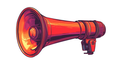 Wall Mural - Red megaphone isolated on transparent 