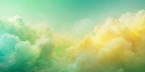 Wall Mural - abstract pastel cloud background in green and yellow gradient, soft, abstract, pastel, cloud, backgr