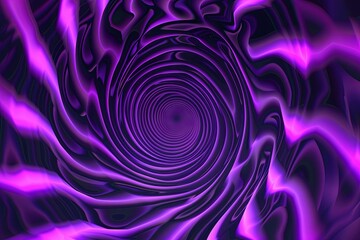 Poster - Swirling pattern of purple and black hues creates a hypnotic vortex effect in a digital art design. Generative AI