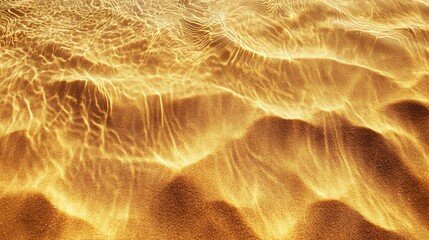 Aufkleber - Golden hour light illuminating textured sandy surface creating a serene and tranquil beach scene perfect for nature and travel themes