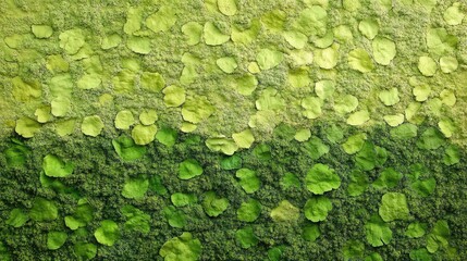 Poster - Lush green moss texture on rock surface creating a serene natural background for design and environmental projects.