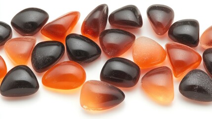 Poster - Cola flavored gummy candies shaped like gems colorful jelly treats for children on a white background