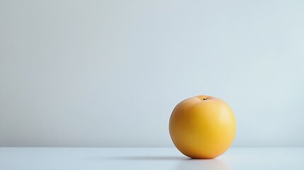 Aufkleber - Golden Peach on Minimalist White Background Freshness and Simplicity in Fruit Photography