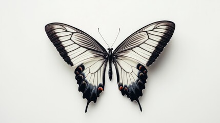 Aufkleber - Elegant butterfly displayed on a clean white background showcasing intricate details and vibrant colors for nature-inspired designs.