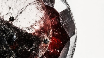 Poster - close-up of a garnet gemstone with rutile inclusions showcasing an intricate old mine cut design aga