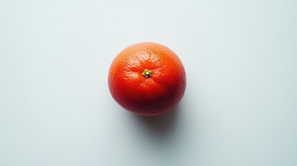 Poster - Half of a vibrant red blood orange displayed on a clean white background showcasing its texture and color contrast for culinary or health themes