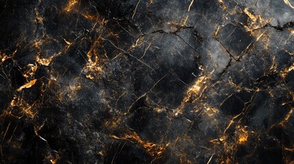 Poster - Natural black marble texture with golden veining suitable for elegant background and pattern design in luxury interior or architecture projects