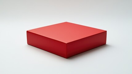 Poster - Red gift box on a clean white background suitable for holiday or celebration themed promotional materials and marketing visuals.