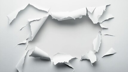 Poster - Torn paper backdrop revealing empty space for creative design and advertising concepts in a studio setting