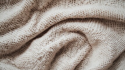 Aufkleber - Beige waffle weave fabric background with a grunge texture showcasing a close-up of the intricate weaving pattern and soft napkin surface.