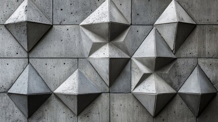 Poster - Cement and concrete textured wall design with geometric patterns for architectural and interior backgrounds