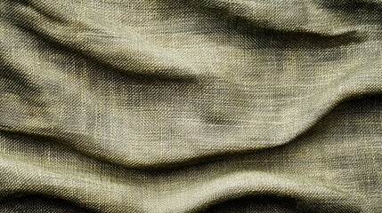 Poster - Khaki fabric texture with elegant folds showcasing natural light and shadow for design or textile backgrounds.