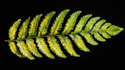 Poster - Translucent fern leaves illuminated against a dark background showcasing intricate details and natural beauty in botanical art.