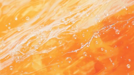 Poster - orange water with bubbles creating a vibrant and refreshing abstract background for design and creat