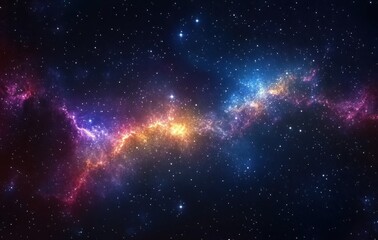 Wall Mural - cosmic nebula and shining stars in deep space night sky galaxy view