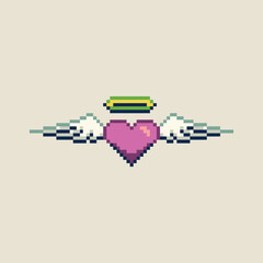 Leinwandbilder - this is love icon in pixel art style ,this item good for presentations,stickers, icons, t shirt design,game asset,logo and project.