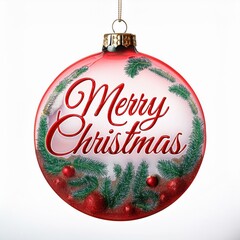 Wall Mural - merry christmas typography round frame ai image