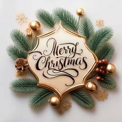 Wall Mural - merry christmas typography design
