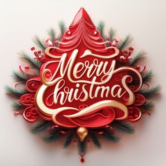 Wall Mural - merry christmas typography design