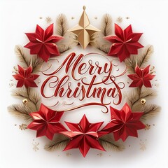 Wall Mural - merry christmas typography design
