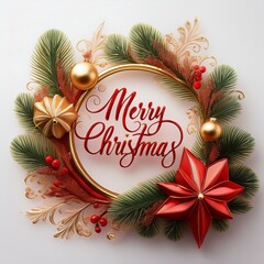 Wall Mural - merry christmas typography design