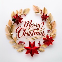 Wall Mural - merry christmas typography design