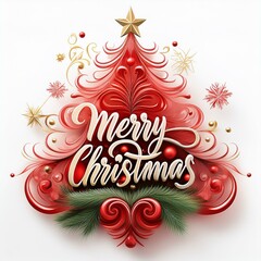 Wall Mural - merry christmas typography design