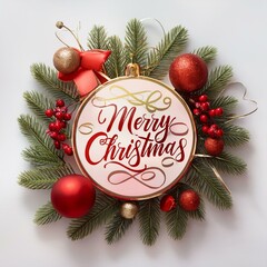 Wall Mural - merry christmas typography design