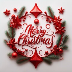 Wall Mural - merry christmas typography design