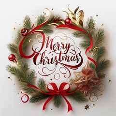 Wall Mural - merry christmas typography design