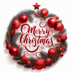 Wall Mural - merry christmas typography design