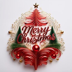Wall Mural - merry christmas typography design
