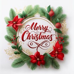 Wall Mural - merry christmas typography design