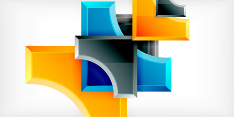 Poster - Geometric design abstract background - circles and triangles