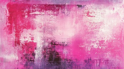 Poster - Abstract and grunge elements merge in a vibrant pink backdrop, creating a romantic, dreamy atmosphere