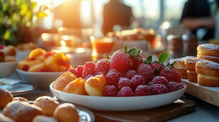 Aufkleber - Networking Breakfast for Business Leaders and Teams in Modern Corporate Environment