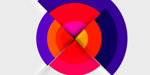 Fototapete - Techno circles and semi circles. Vector Illustration For Wallpaper, Banner, Background, Card, Book Illustration, landing page
