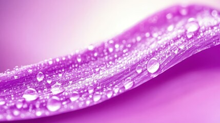 Poster - A close-up of a purple petal with water droplets, showcasing beauty and nature's details.