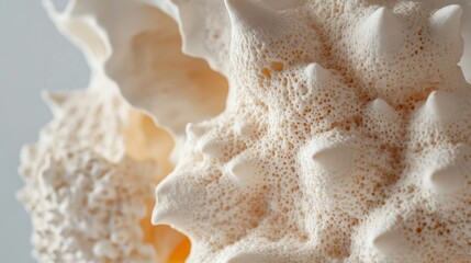 Poster - Close-up of a textured seashell showcasing intricate natural patterns and structures.