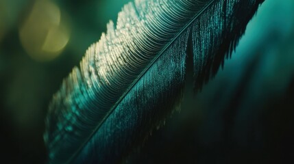 Poster - A close-up of a delicate feather showcasing intricate textures and colors.