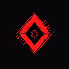 Poster - Dynamic Abstract Design Showcasing Geometric Patterns in Striking Red and Black, Perfect for Modern Digital Art Enthusiasts Exploring Bold Visual Contrasts