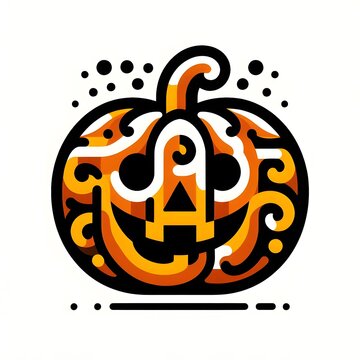 AI Generate of Logo Abstract Shape Pumpkin Halloween