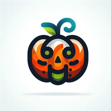 AI Generate of Logo Abstract Shape Pumpkin Halloween