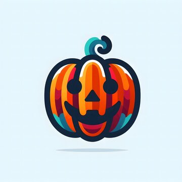 AI Generate of Logo Abstract Shape Pumpkin Halloween