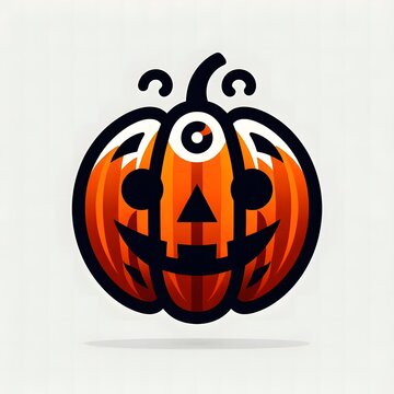 AI Generate of Logo Abstract Shape Pumpkin Halloween