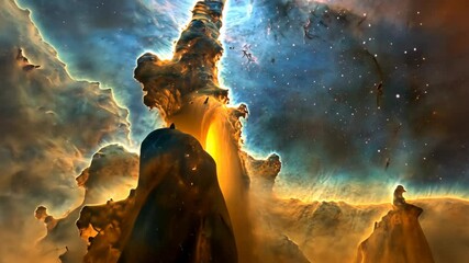 Wall Mural - Breathtaking cosmic landscape reveals stellar formations and vibrant colors in deep space
