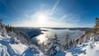 © RABBI - Award-Winning Panoramic View, Maine's Midcoast Winter Wonderland - Snow-Covered Forests, Frozen Lakes, Coastal Cliffs