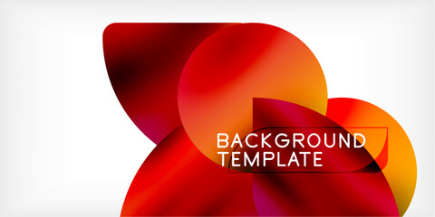 Aufkleber - Color geometric shapes background shadow circles