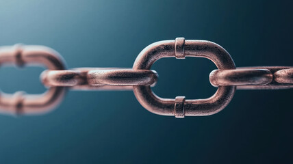 Poster - close up view of interlocking chain, symbolizing strength and connection