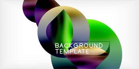 Aufkleber - Color geometric shapes background shadow circles